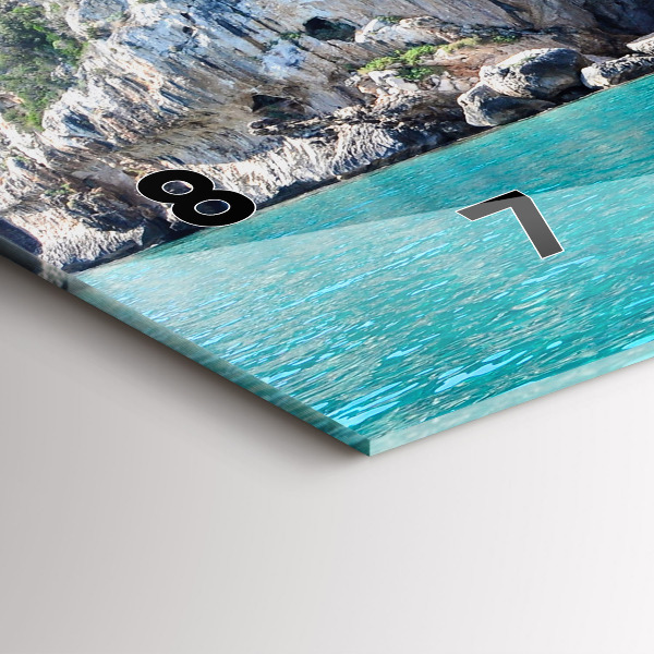 Horizontální skleněné hodiny na stěnu Podmořská jeskyně