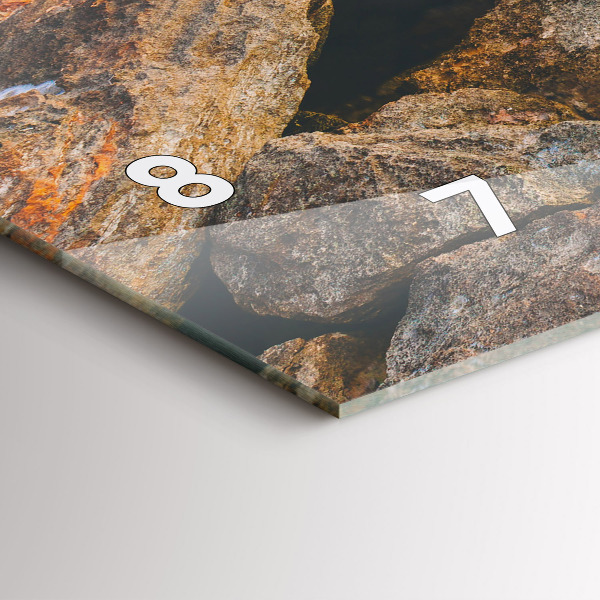 Horizontální skleněné hodiny na stěnu Mořská krajina