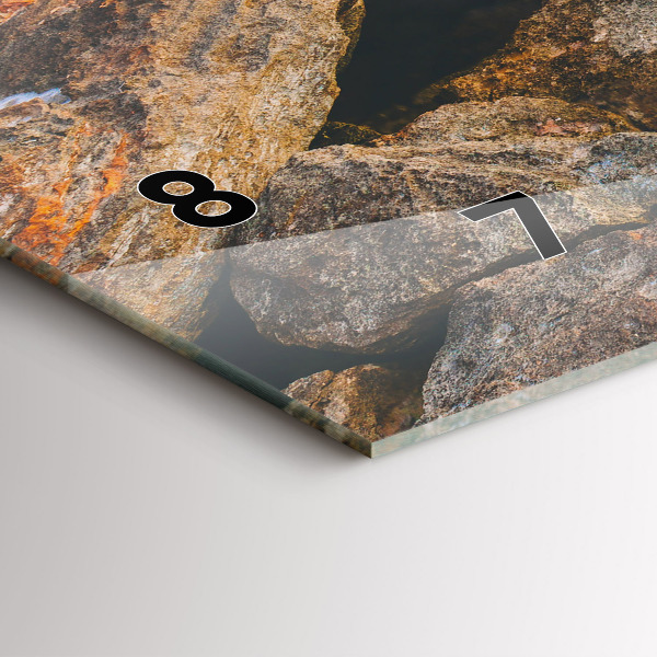 Horizontální skleněné hodiny na stěnu Mořská krajina