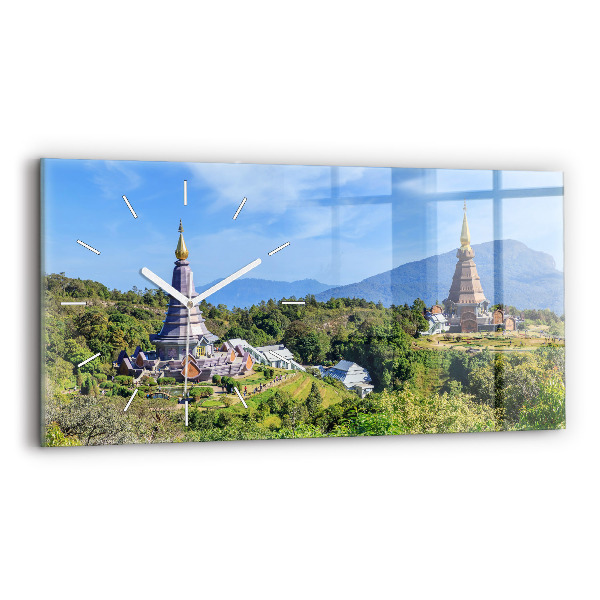 Horizontální hodiny na skle Národní park Chiang mai