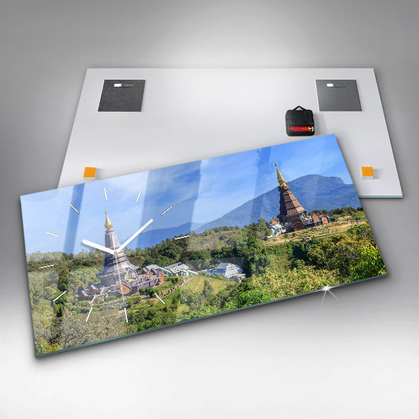 Horizontální hodiny na skle Národní park Chiang mai