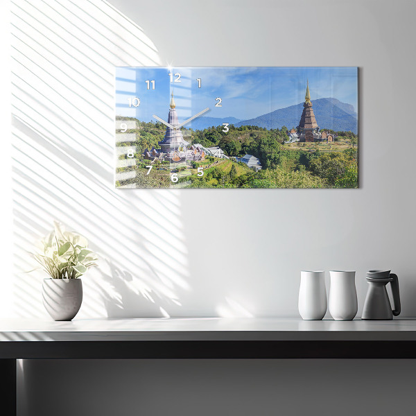 Horizontální hodiny na skle Národní park Chiang mai