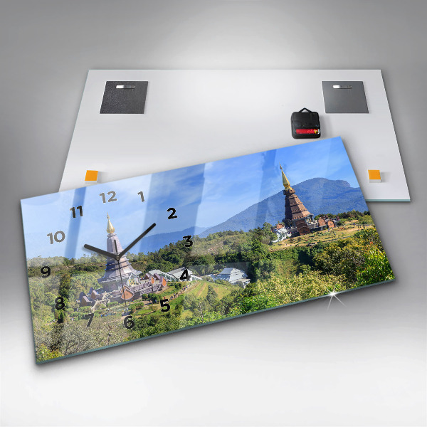 Horizontální hodiny na skle Národní park Chiang mai