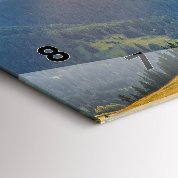 Horizontální hodiny na skle Krajina s lesy