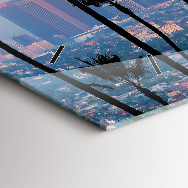 Horizontální hodiny na skle Západ slunce v Los Angeles