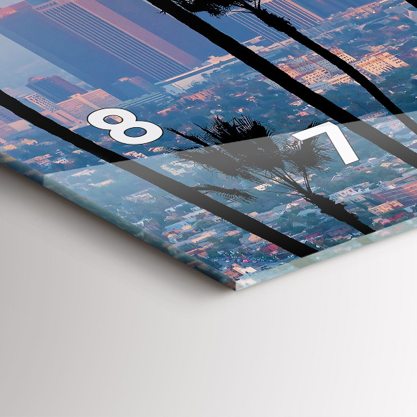 Horizontální hodiny na skle Západ slunce v Los Angeles