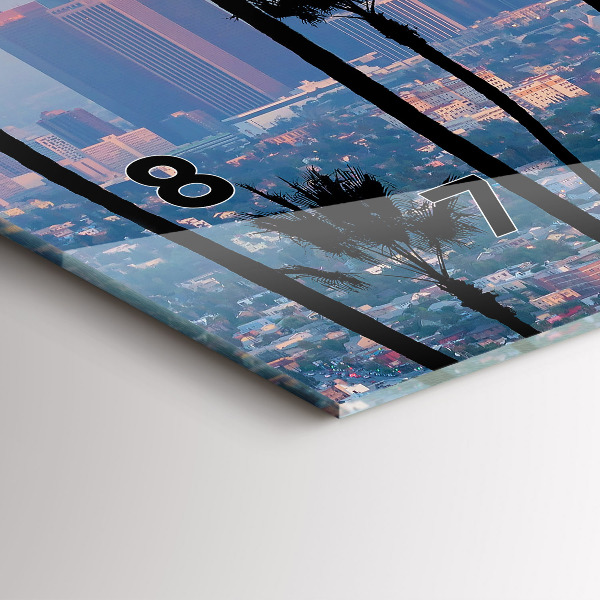 Horizontální hodiny na skle Západ slunce v Los Angeles