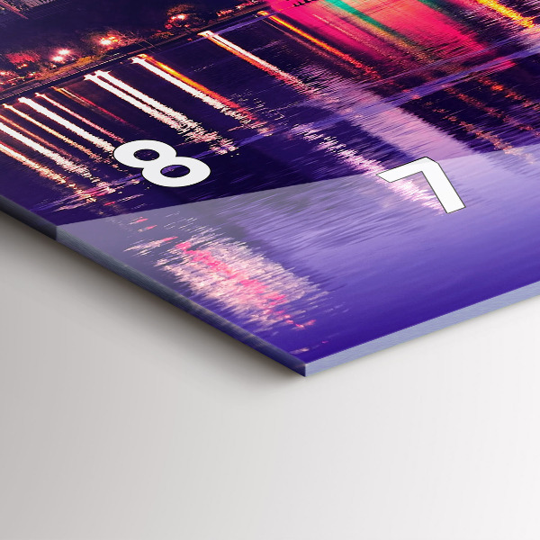 Horizontální hodiny na skle Panorama města Orlando