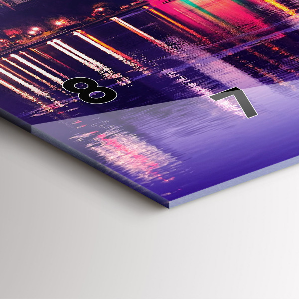 Horizontální hodiny na skle Panorama města Orlando