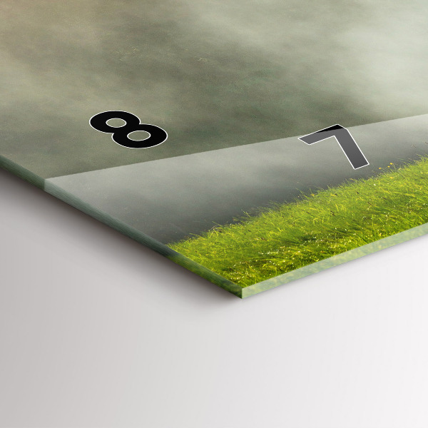 Horizontální skleněné hodiny na stěnu Horská krajina