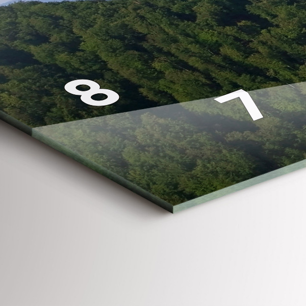 Horizontální skleněné hodiny na stěnu Vrchol Sokolica v Pieninách