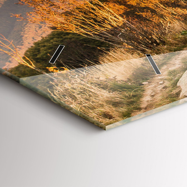 Horizontální hodiny na skle Bieszczady