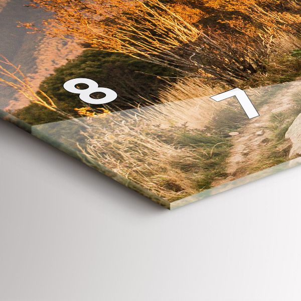 Horizontální hodiny na skle Bieszczady