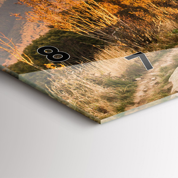 Horizontální hodiny na skle Bieszczady