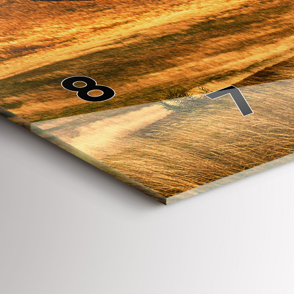 Horizontální skleněné hodiny na stěnu Horská krajina na podzim