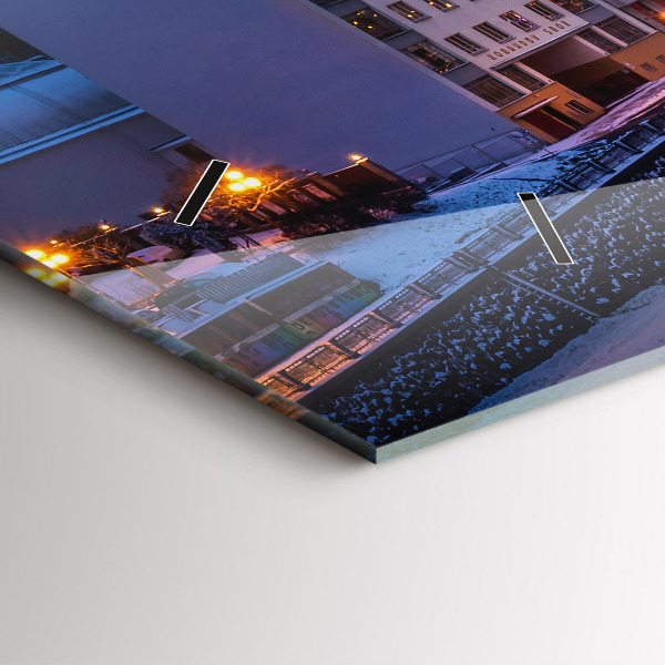 Horizontální hodiny na skle Panorama Plzně