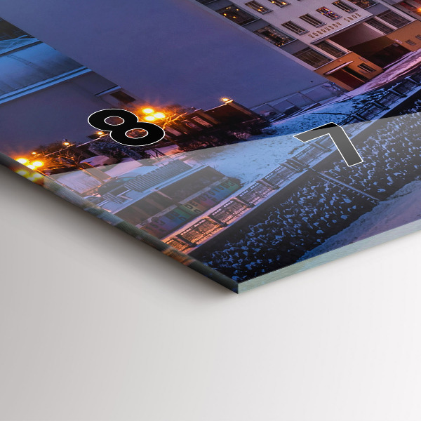 Horizontální hodiny na skle Panorama Plzně