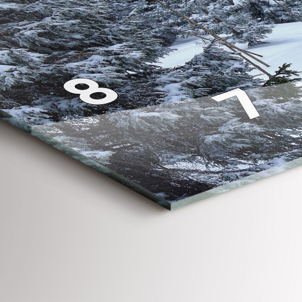 Horizontální skleněné hodiny na stěnu České Krkonoše v zimě