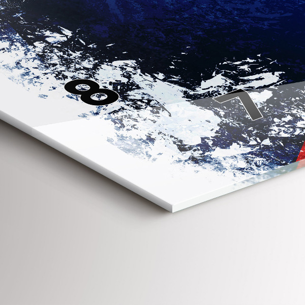 Horizontální hodiny na skle Vlajka České republiky