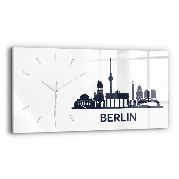 Horizontální hodiny na skle Ilustrace města Berlín