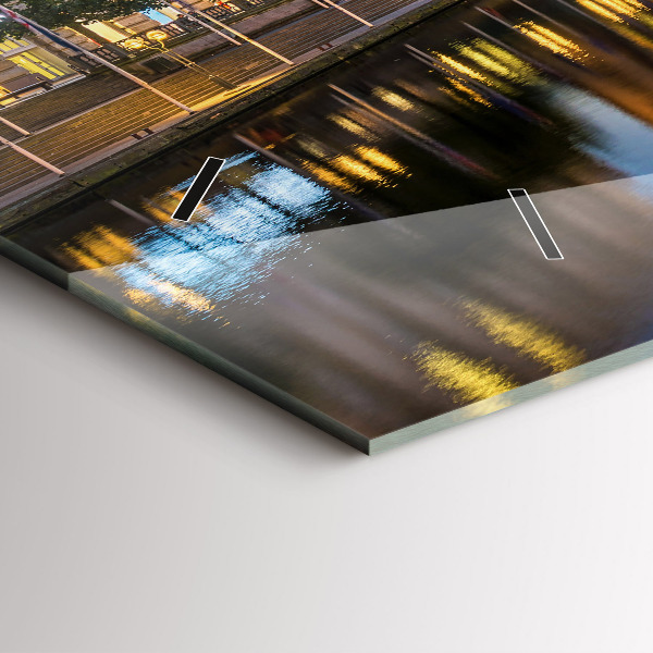 Horizontální hodiny na skle Hamburská radnice