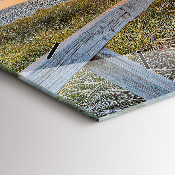 Horizontální hodiny na skle Dovolená na pláži