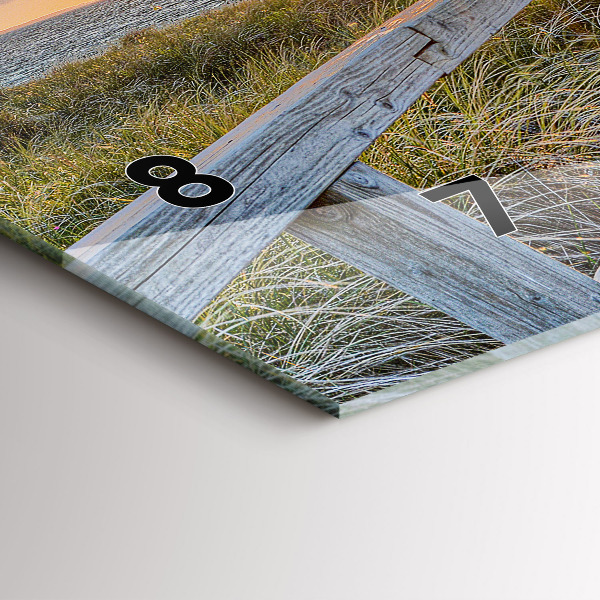 Horizontální hodiny na skle Dovolená na pláži