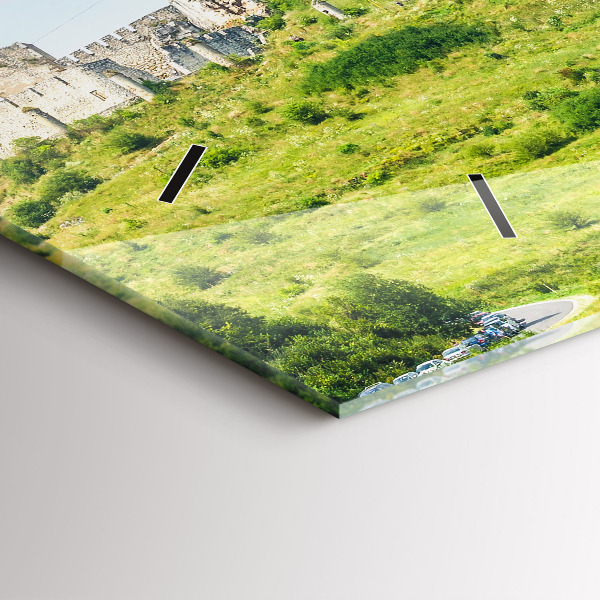Horizontální hodiny na skle Spišský hrad na Slovensku