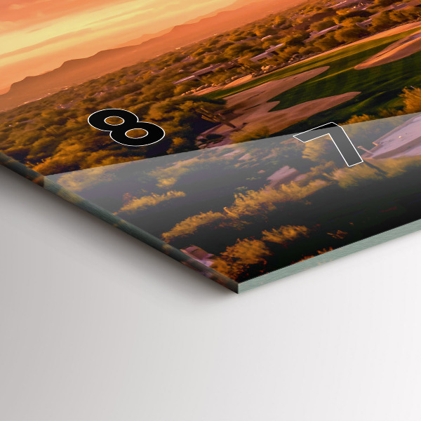 Horizontální skleněné hodiny na stěnu Západ slunce v severním Scottsdale