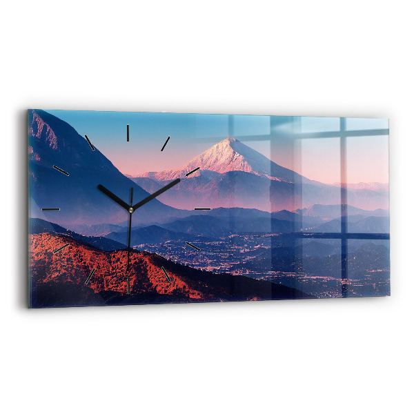 Horizontální skleněné hodiny na stěnu Hory v San Antoniu USA