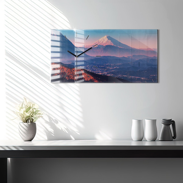 Horizontální skleněné hodiny na stěnu Hory v San Antoniu USA