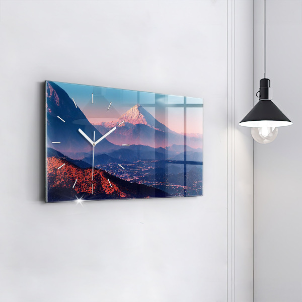 Horizontální skleněné hodiny na stěnu Hory v San Antoniu USA