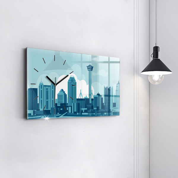 Horizontální skleněné hodiny na stěnu Architektura v USA