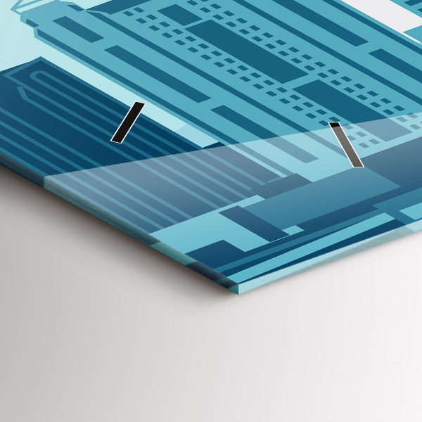 Horizontální skleněné hodiny na stěnu Architektura v USA