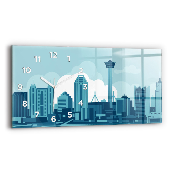 Horizontální skleněné hodiny na stěnu Architektura v USA