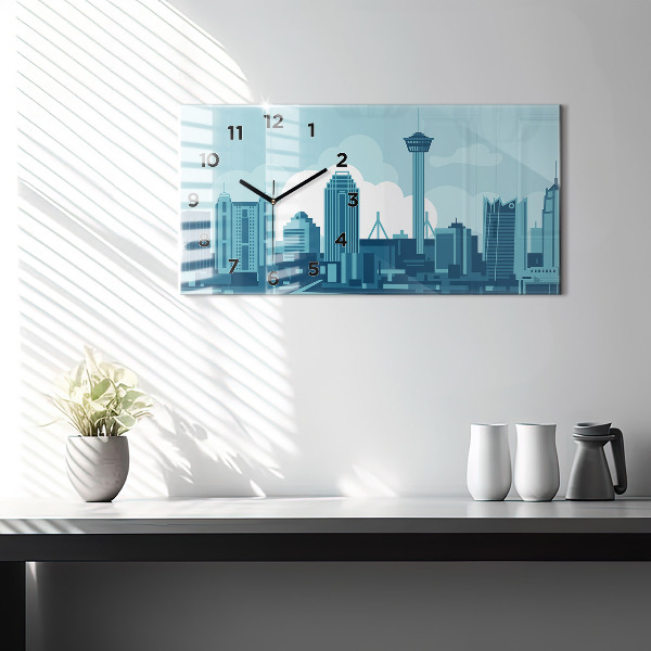 Horizontální skleněné hodiny na stěnu Architektura v USA