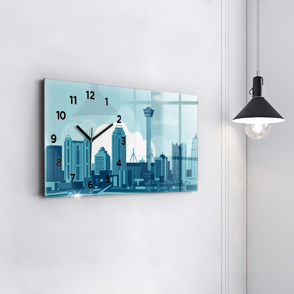 Horizontální skleněné hodiny na stěnu Architektura v USA