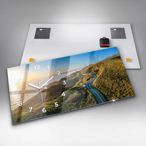 Horizontální skleněné hodiny na stěnu Silnice v San Franciscu