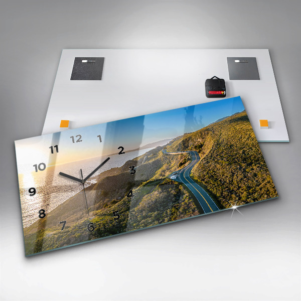 Horizontální skleněné hodiny na stěnu Silnice v San Franciscu