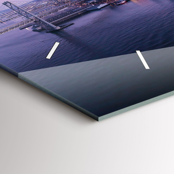 Horizontální skleněné hodiny na stěnu Pohled na San Francisco