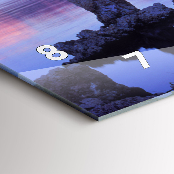 Horizontální hodiny na skle Kalifornské jezero