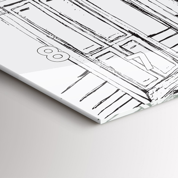 Horizontální hodiny na skle Kresba města Provence