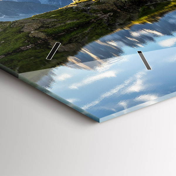 Horizontální skleněné hodiny na stěnu Údolí Chamonix, francouzské Alpy