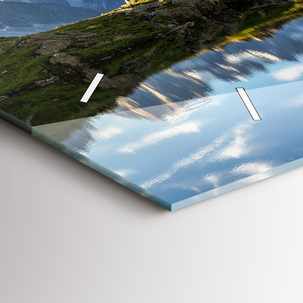 Horizontální skleněné hodiny na stěnu Údolí Chamonix, francouzské Alpy