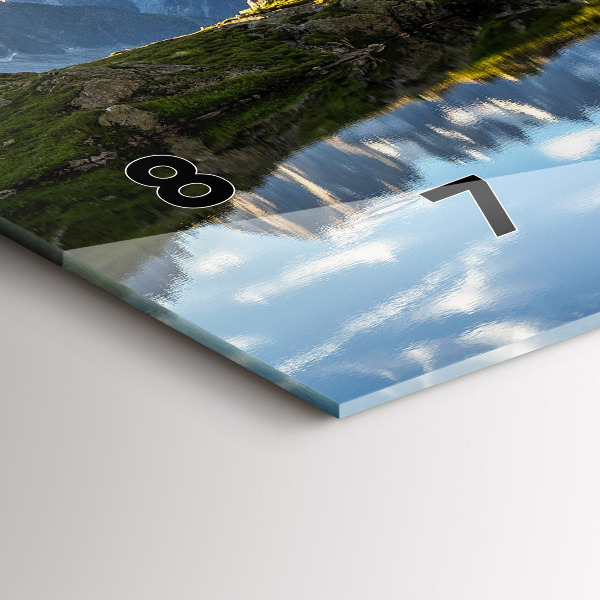 Horizontální skleněné hodiny na stěnu Údolí Chamonix, francouzské Alpy