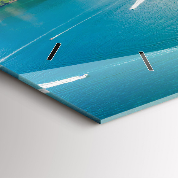 Horizontální skleněné hodiny na stěnu Ostrov v Thajsku