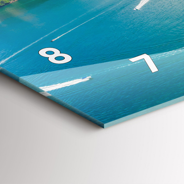 Horizontální skleněné hodiny na stěnu Ostrov v Thajsku