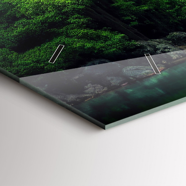 Horizontální skleněné hodiny na stěnu Přírodní krajina Thajska