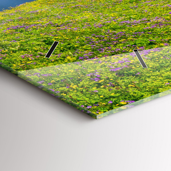 Horizontální skleněné hodiny na stěnu Přírodní rezervace Hornstrandir Island