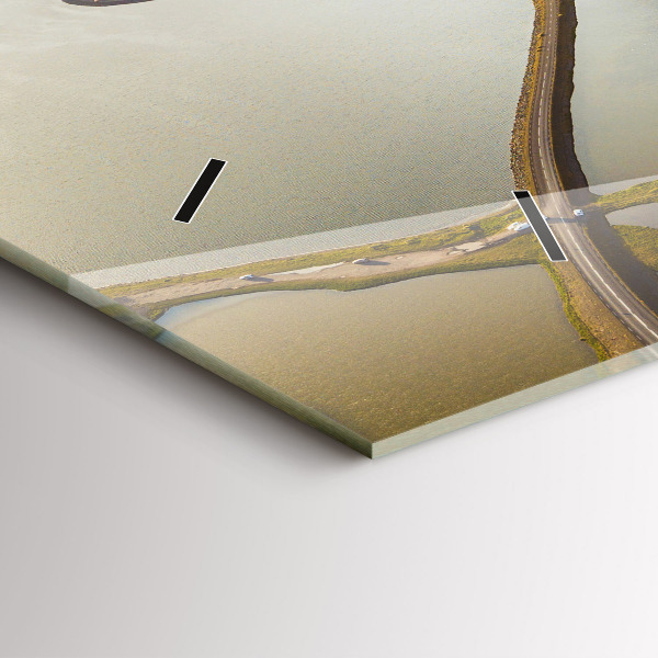 Horizontální skleněné hodiny na stěnu Silnice na Islandu